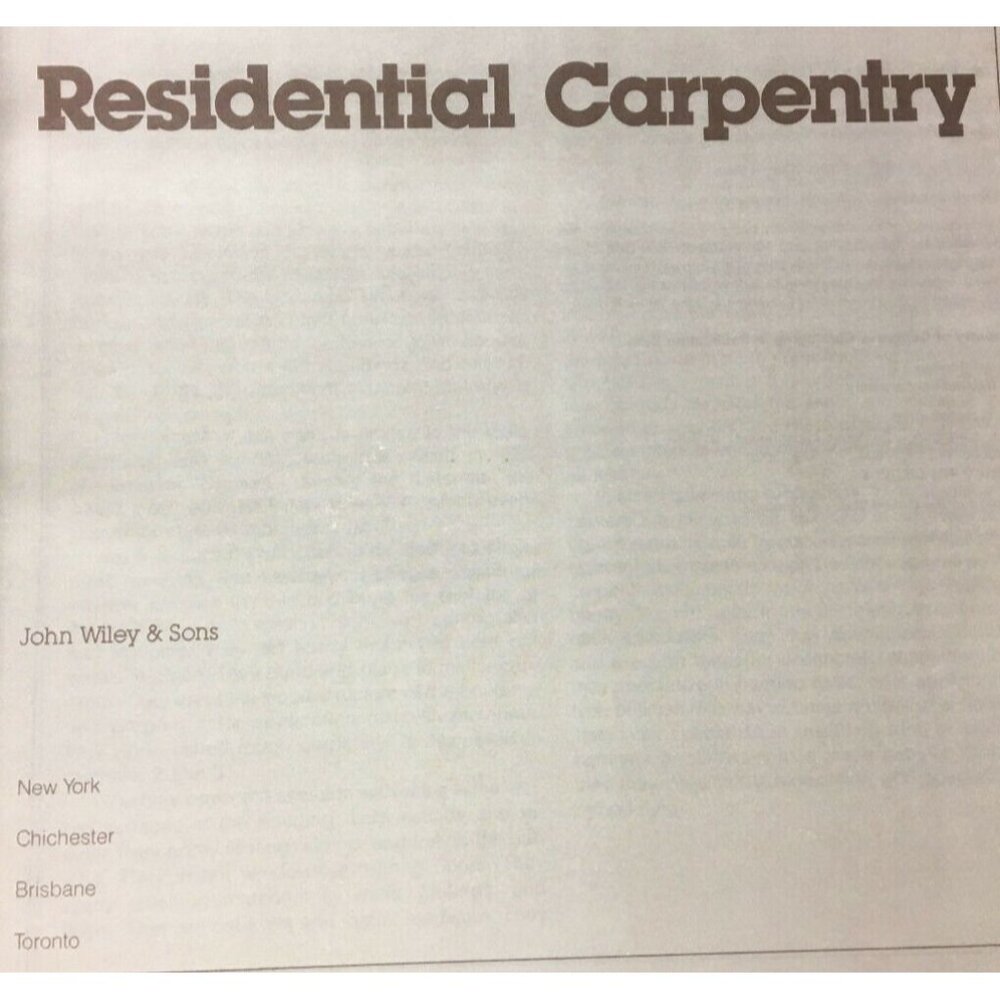 Residental Carpentry by Mortimer P. Reed Instructional Book Mprtimer P Reed - Picture 3 of 5